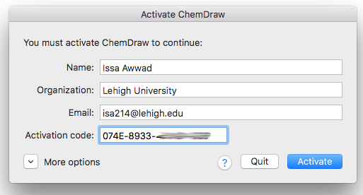 chemdraw activation code